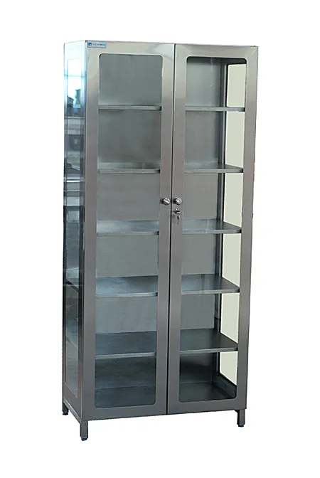 Equipamiento médico en forma de gabinete con ventanas, ideal para almacenar materiales en áreas controladas de hospitales y clínicas.